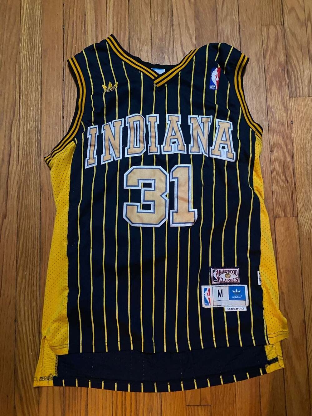 Adidas Indiana Pacers Reggie Miller #31 Hardwood Classics NBA Jersey Size M